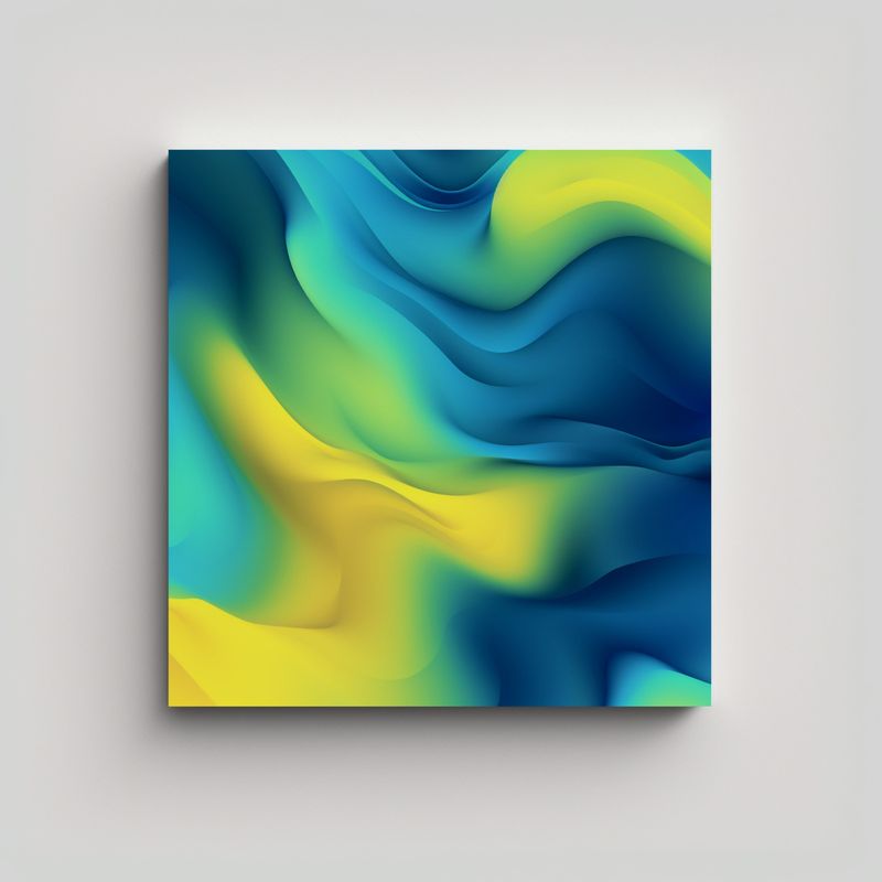 GENERICO - Obra Arte En Bastidor: Composición Multicolor De 80x80 Cm