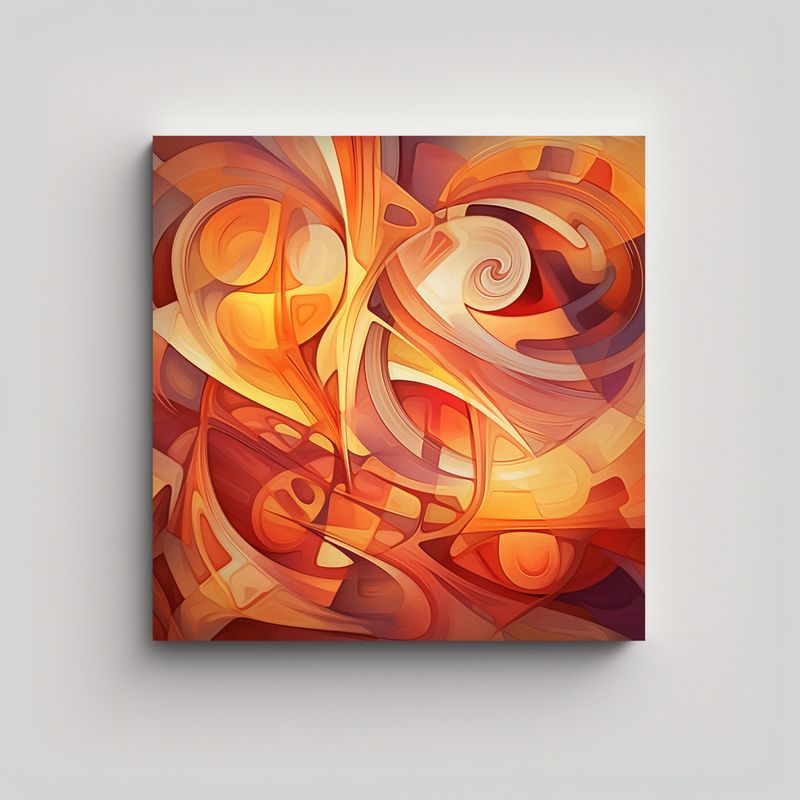 GENERICO - Pintura En Bastidor Abstracta Estética Con 60x60 Cm