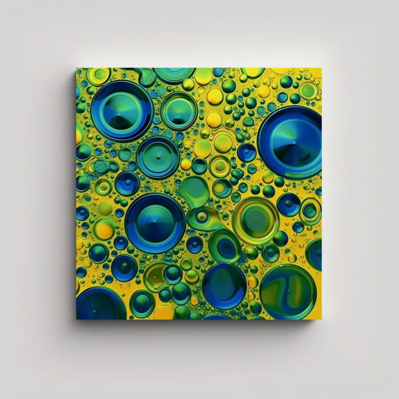 GENERICO - Cuadros Venta: Patrones Suaves Azul, Verde Y 50x50 Cm