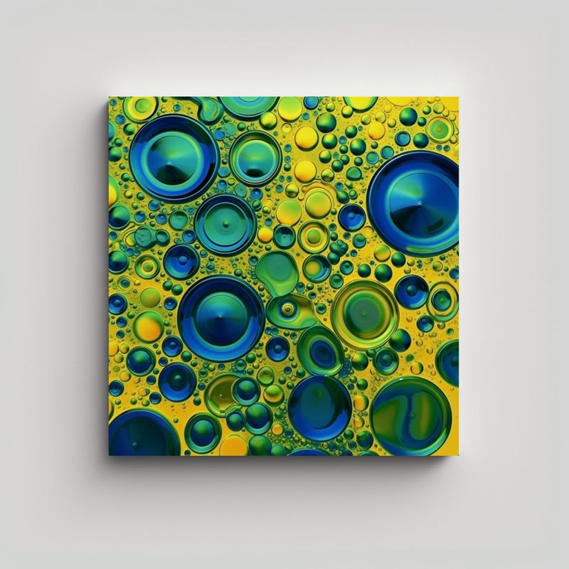 GENERICO - Cuadros Venta: Patrones Suaves Azul, Verde Y 70x70 Cm