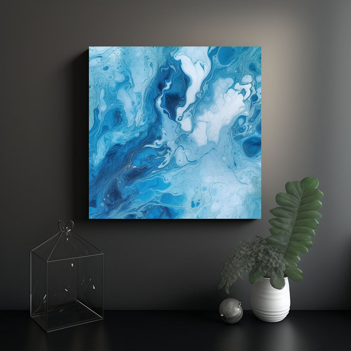 GENERICO - Cuadro Decorativo De Lienzo Con Textura Mármol 70x70 Cm