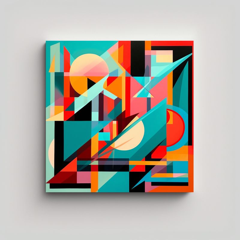 GENERICO - Cuadro Abstracto Fantástico Con Composición 50x50 Cm