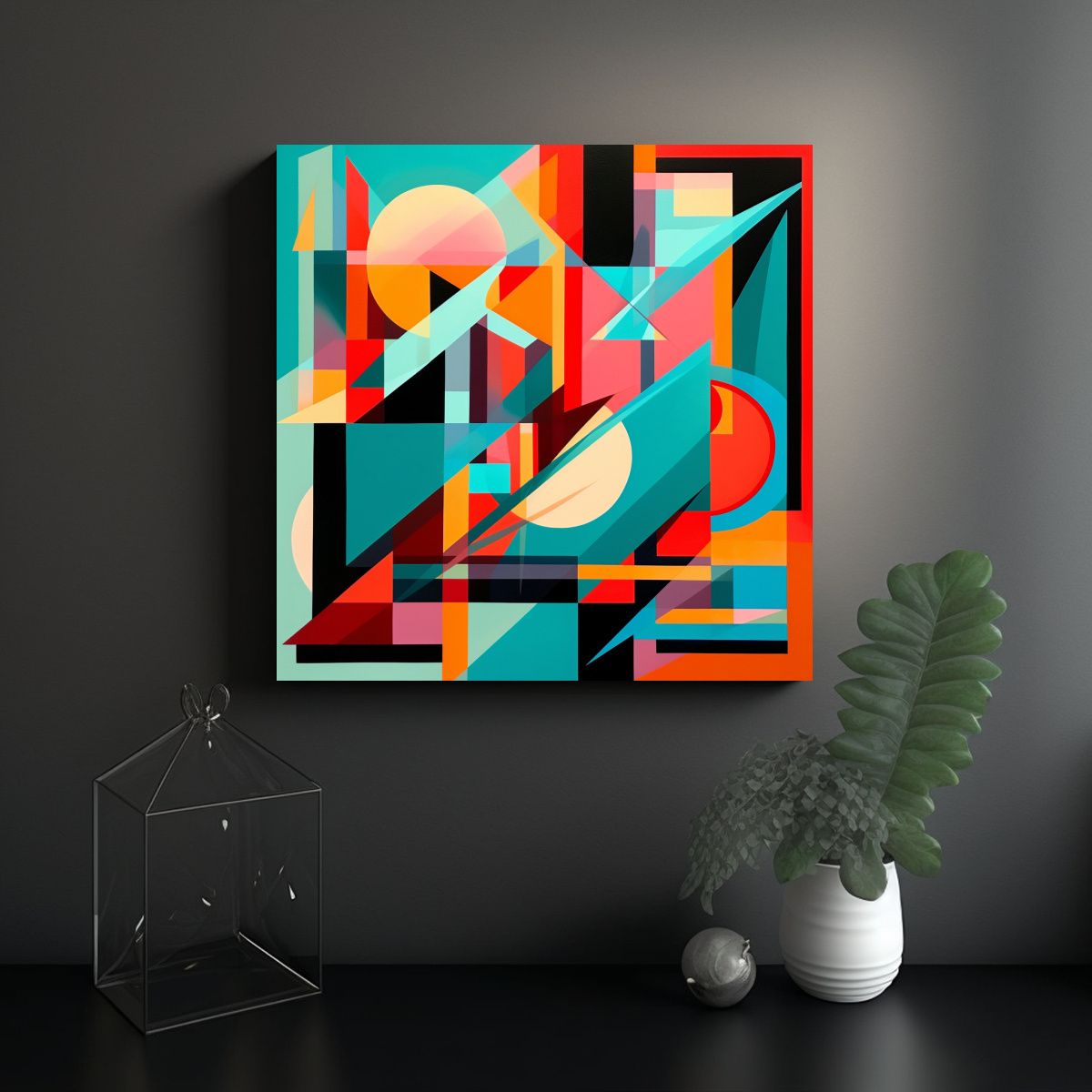 GENERICO - Cuadro Abstracto Fantástico Con Composición 90x90 Cm