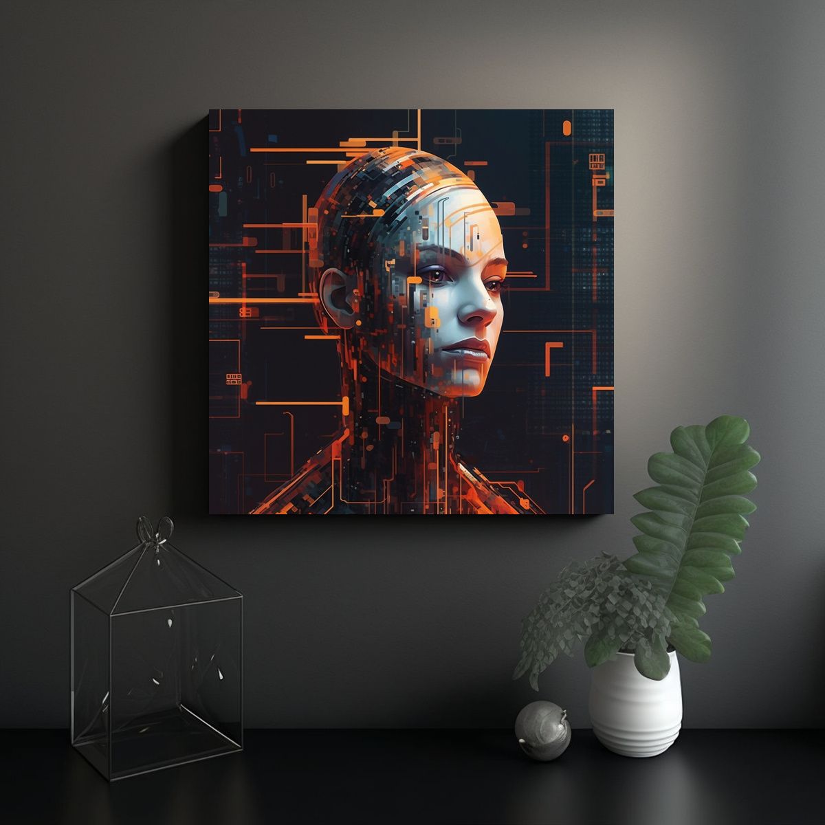 GENERICO - Pinturas Decorativas Con Fuente Audaz Y Futurista 60x60 Cm