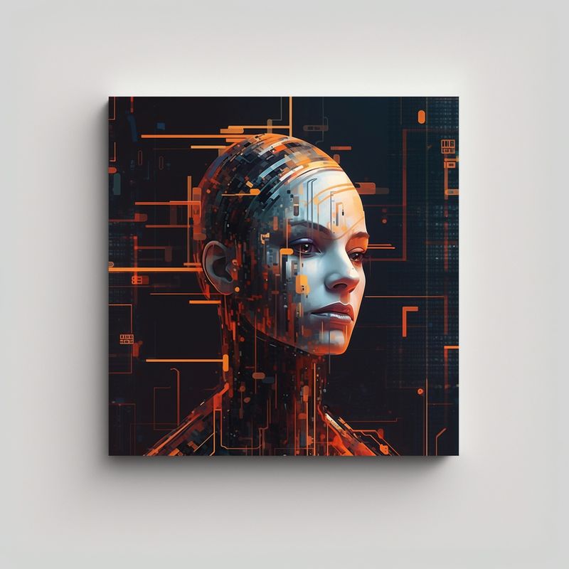 GENERICO - Pinturas Decorativas Con Fuente Audaz Y Futurista 90x90 Cm