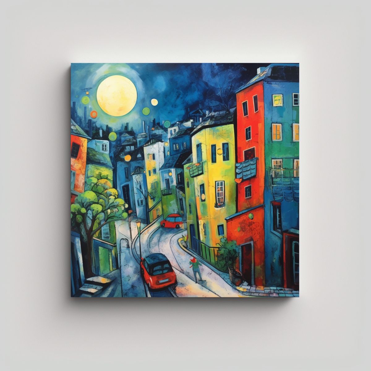 GENERICO - Pinturas Decorativas Urbanas Estilo Marc Chagall, 90x90 Cm