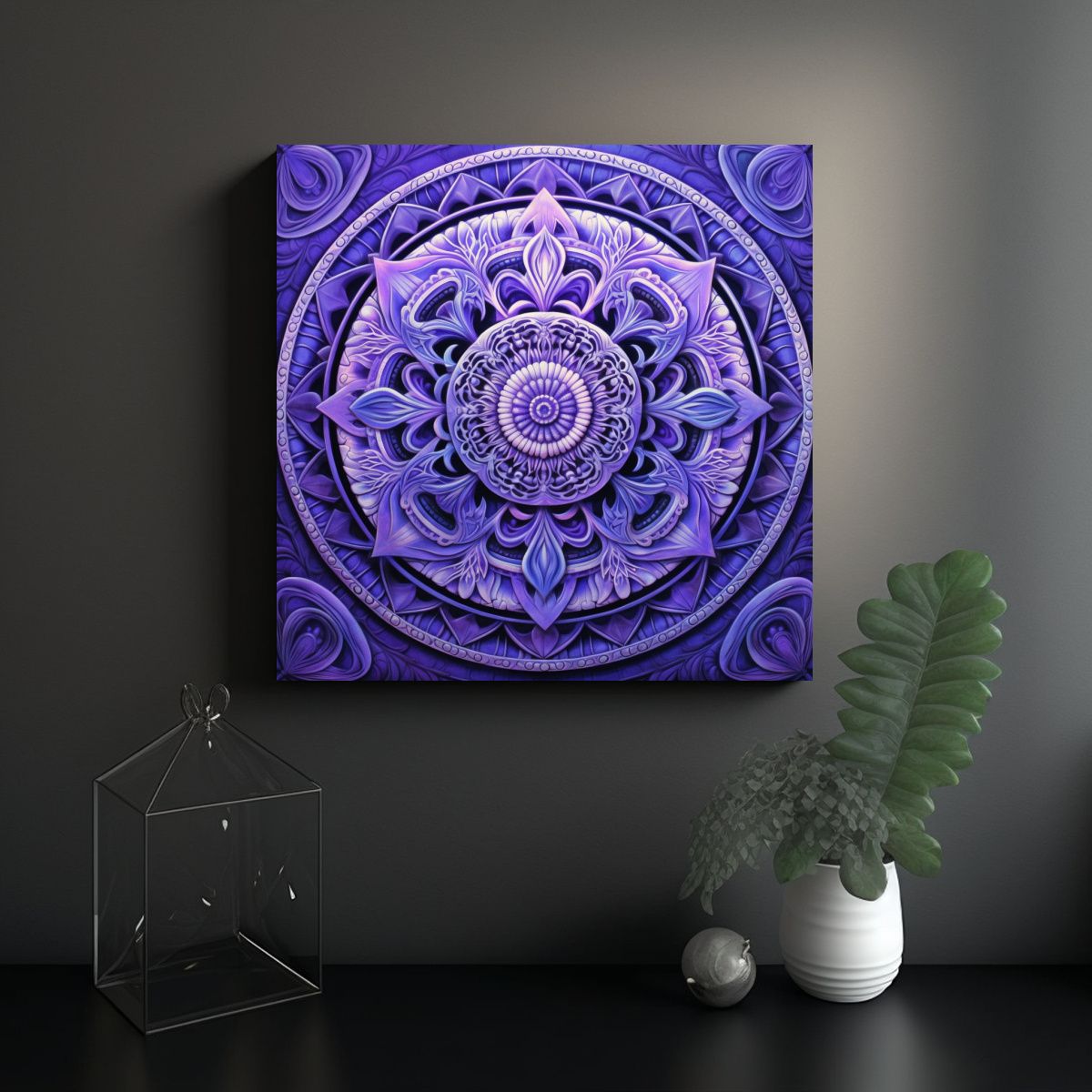 GENERICO - Pinturas Decorativas Baño Mandala Violeta 90x90 Cm