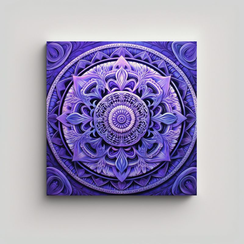 GENERICO - Pinturas Decorativas Baño Mandala Violeta 70x70 Cm