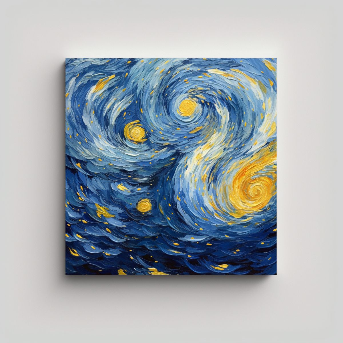 GENERICO - Cuadro Abstracto Con Nubes Giratorias Del Artista 90x90 Cm