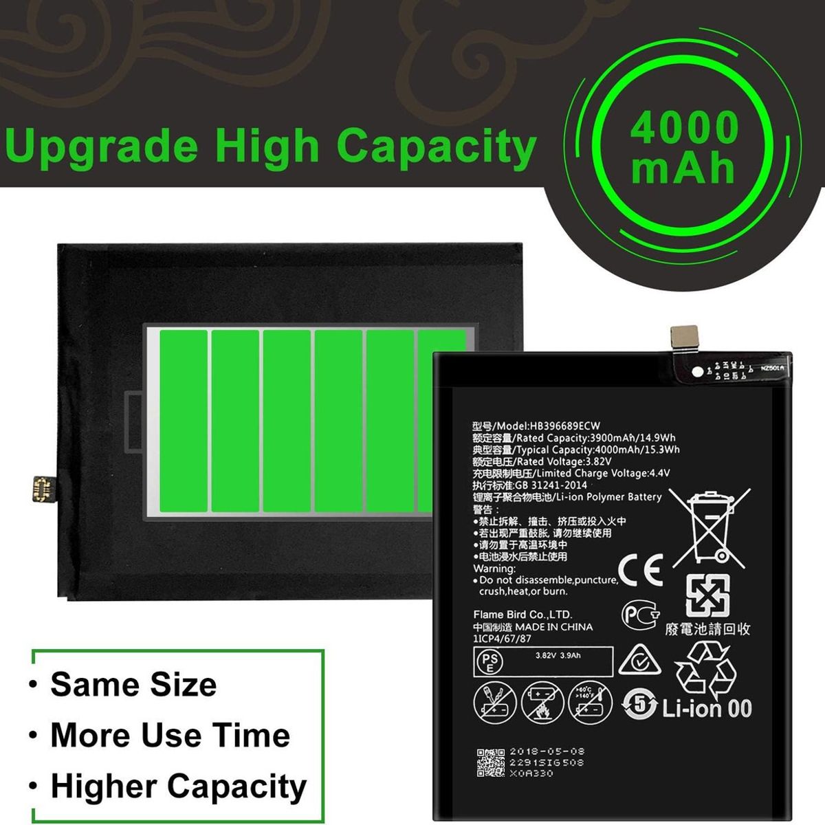 GENERICO - Bateria + Kit Herramientas Compatible Con Huawei Mate 9