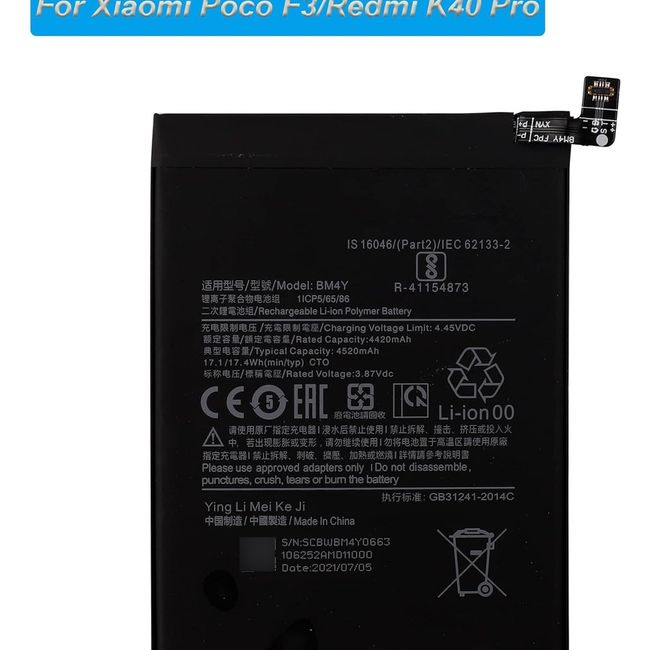 GENERICO - Batería bm4y Para Xiaomi Poco F3 Redmi K40 Pro K40 Pro+