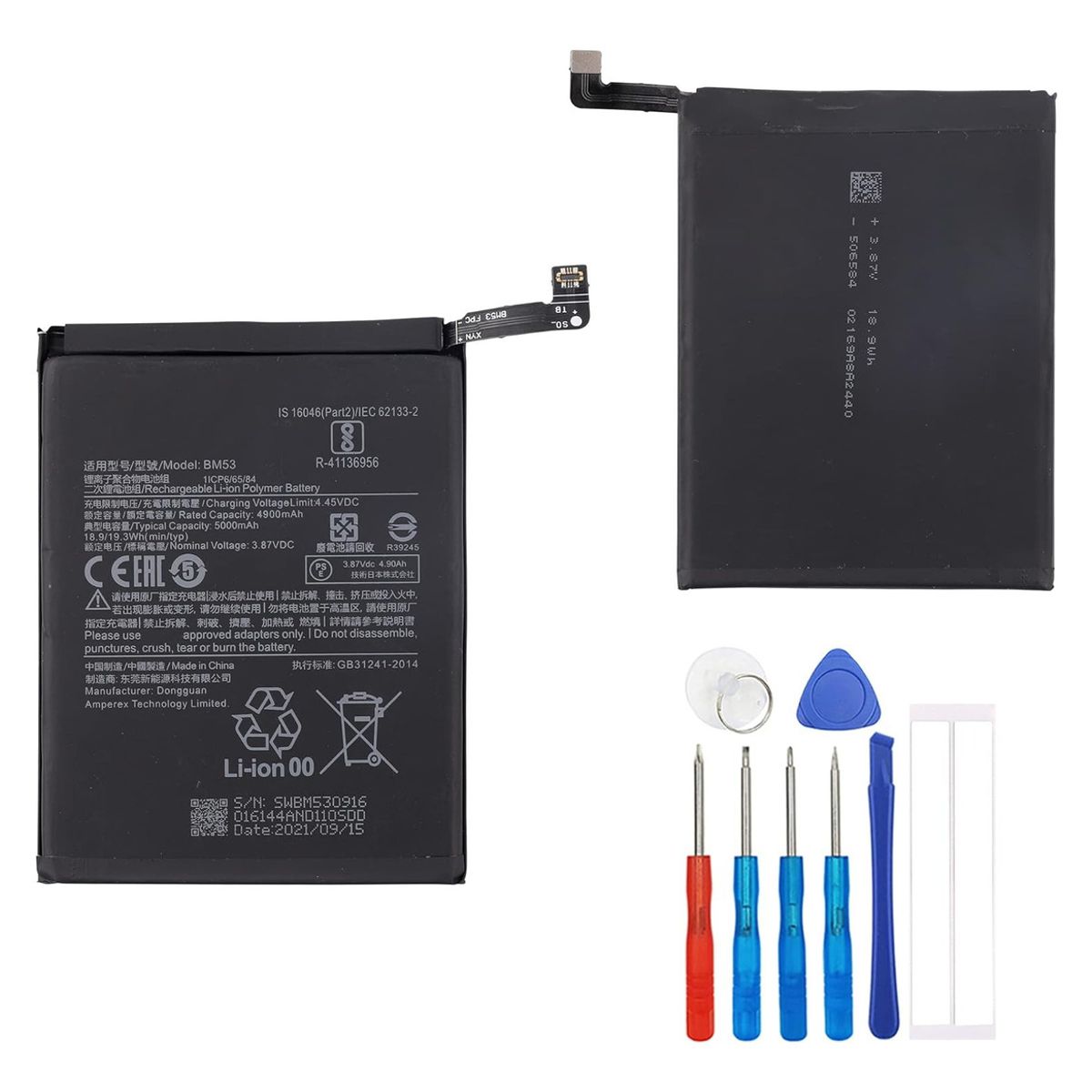 GENERICO - Batería Bm53 Para Xiaomi Mi 10t 5g Mi 10t Pro K30s + Kit Her
