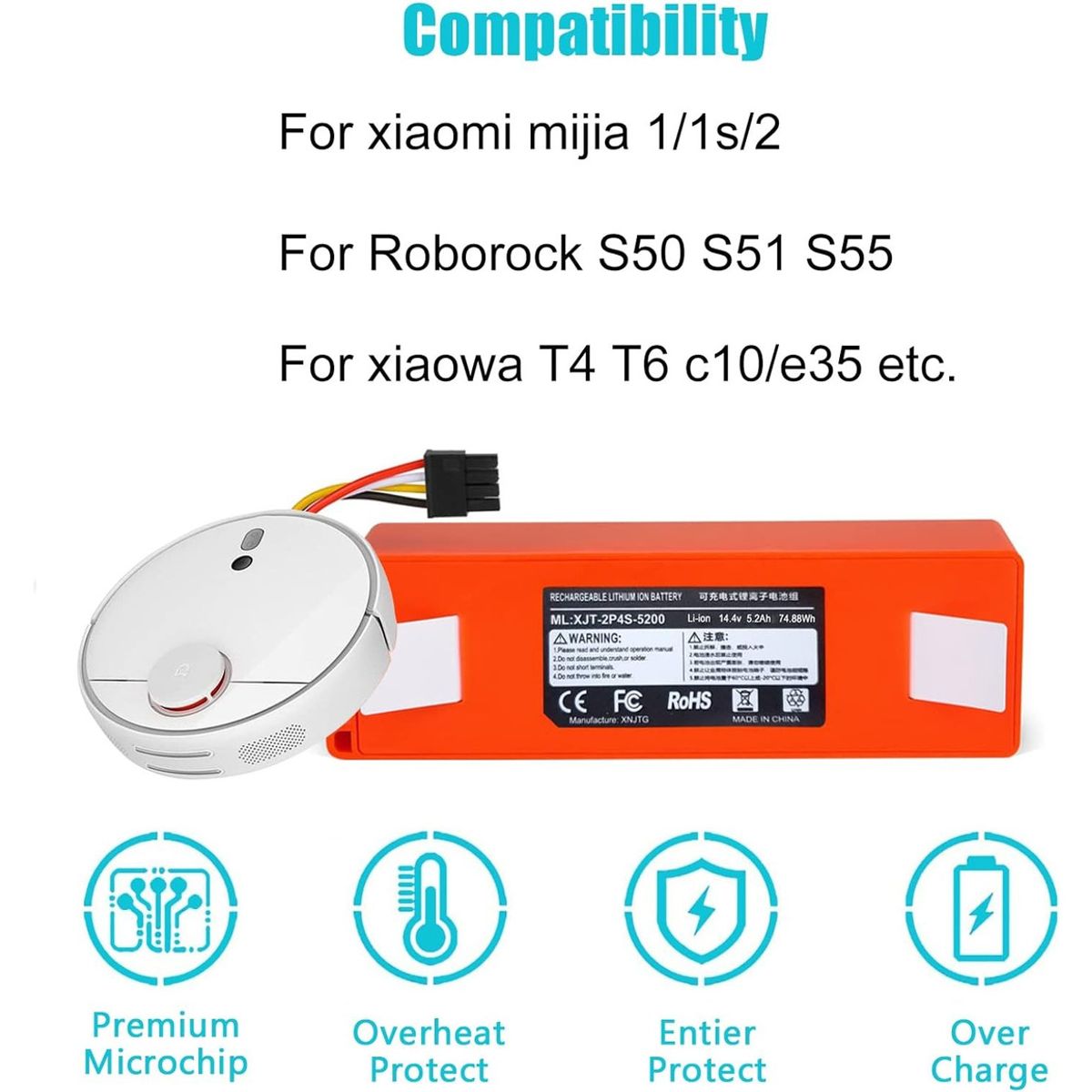 GENERICO - Bateria Para Xiaomi Mijia Roborock S52 S55 T60 T65 E20 E25