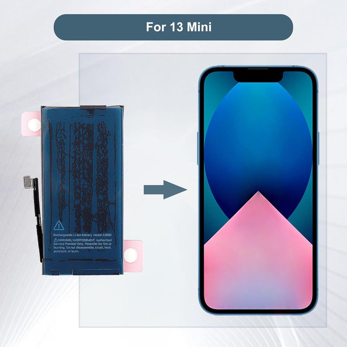 GENERICO - Bateria Compatible Con iPhone 13 Mini 2406mah Nueva