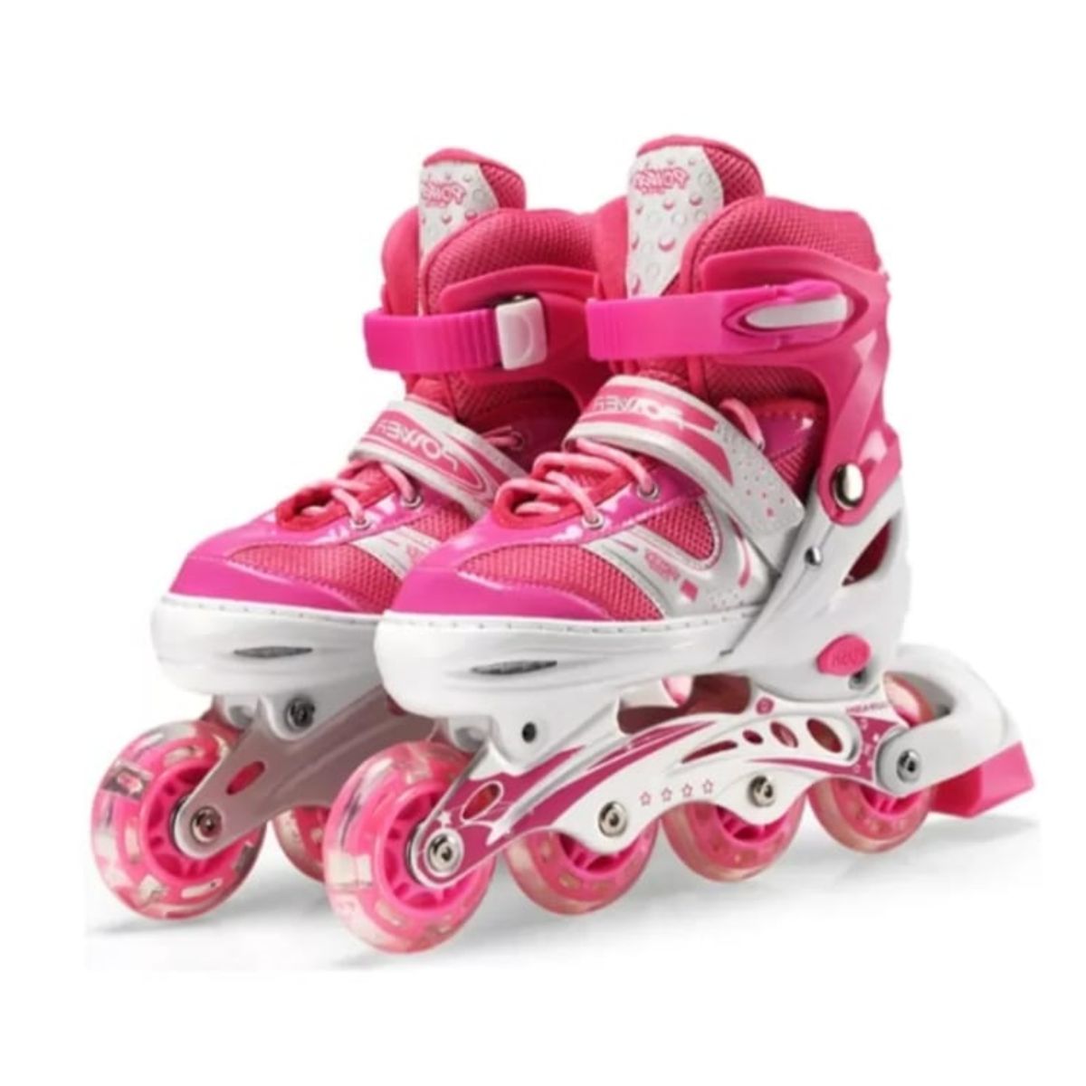 GENERICO - Patines Lineales Rosados Talla Ajustable M 34 AL 37
