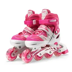 GENERICO - Patines Lineales Rosados Talla Ajustable M 34 AL 37