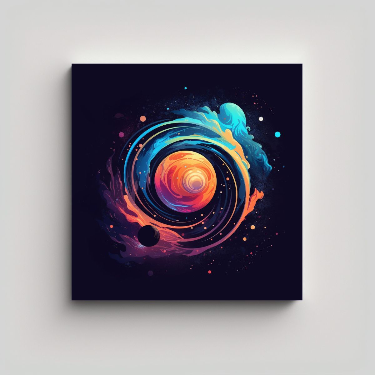 GENERICO - Lienzo De Tela Colores Pop Art Viaje Cósmico En 90x90 Cm