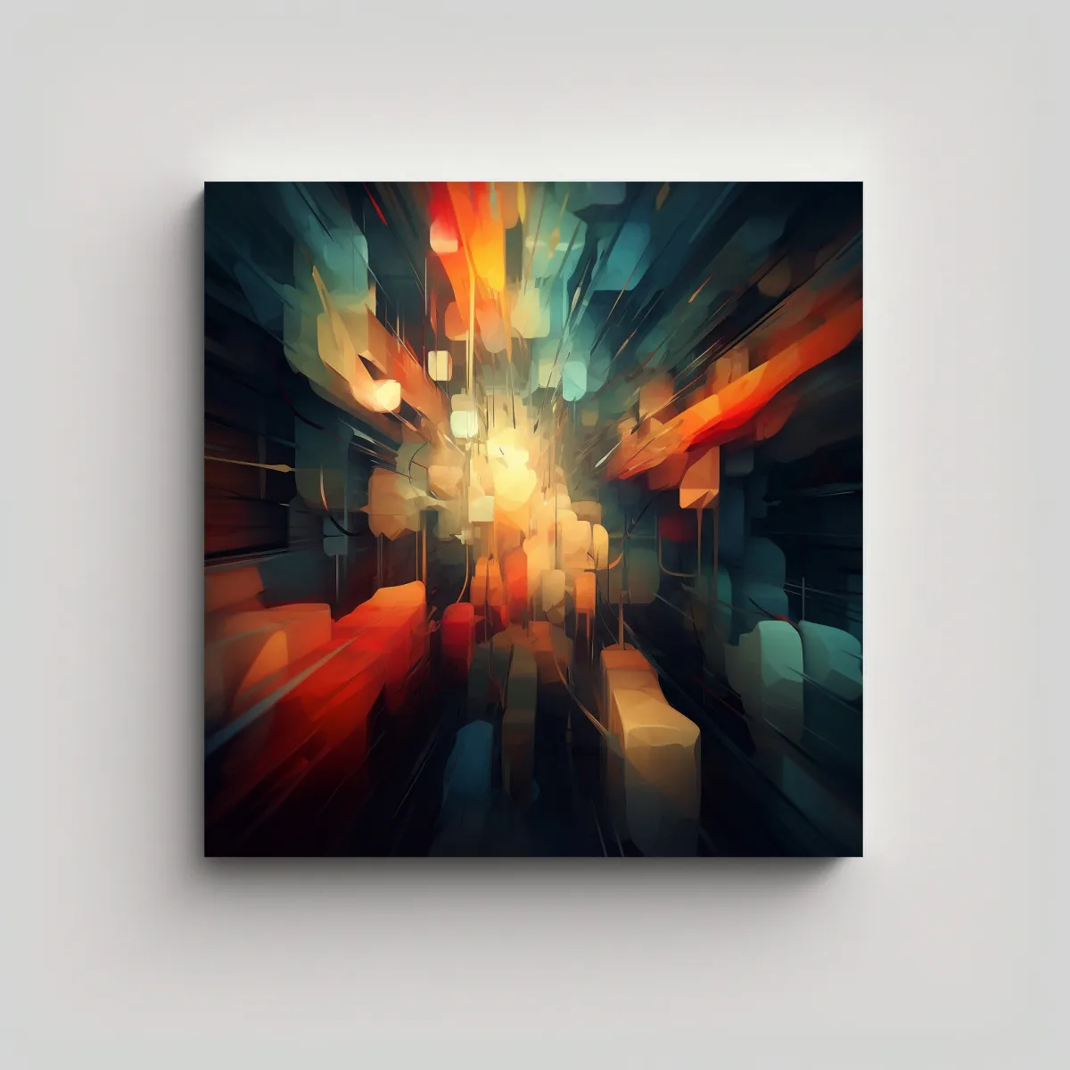 GENERICO - Cuadros Abstractos De La Composición Movimiento 60x60 Cm