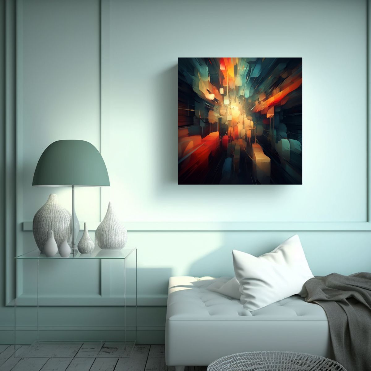 GENERICO - Cuadros Abstractos De La Composición Movimiento 70x70 Cm