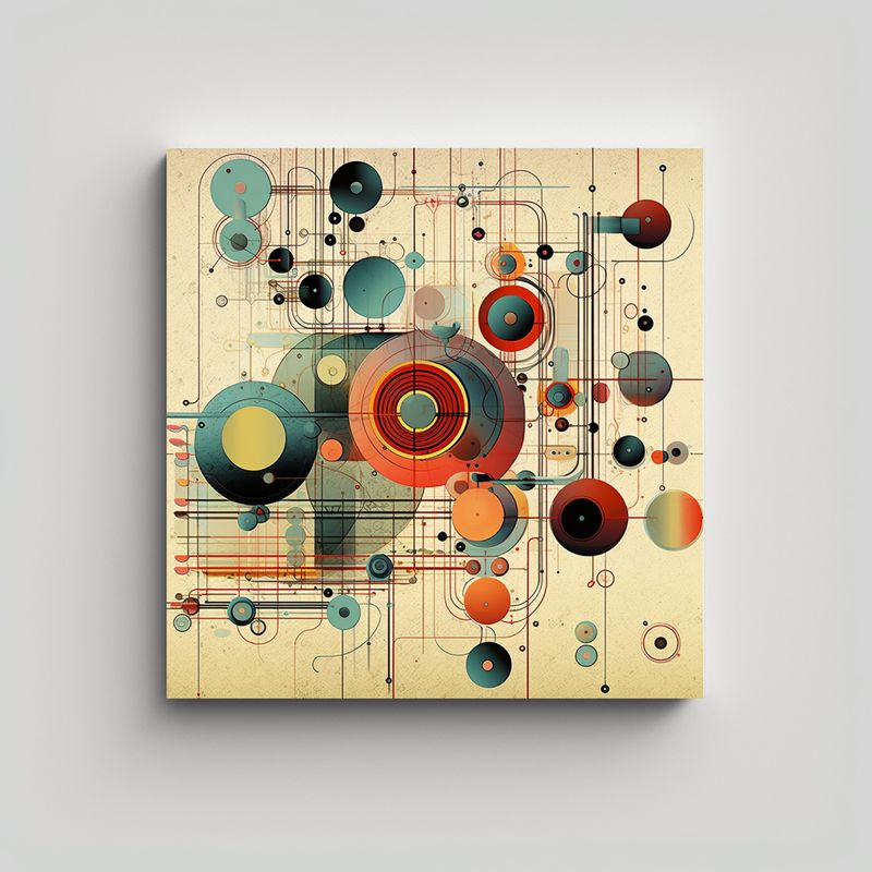 GENERICO - Cuadros De Pared Temática Retro Moderna Estilo 80x80 Cm
