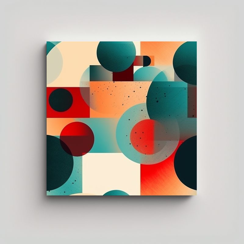 GENERICO - Pintura Decorativa Abstracta En Círculos Estilo 60x60 Cm
