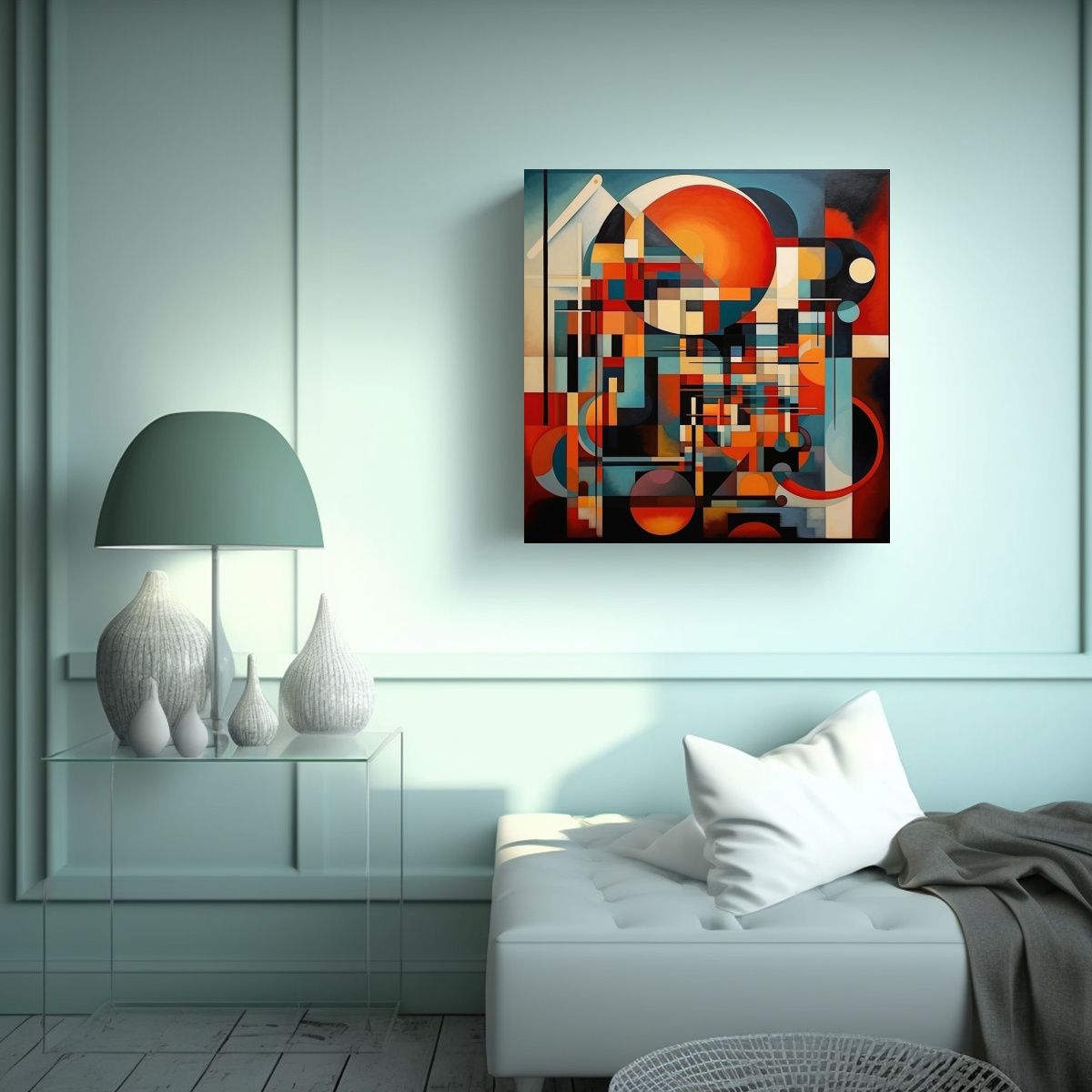 GENERICO - Cuadro Decorativo Geométrico Multicolor De 60x60 Cm