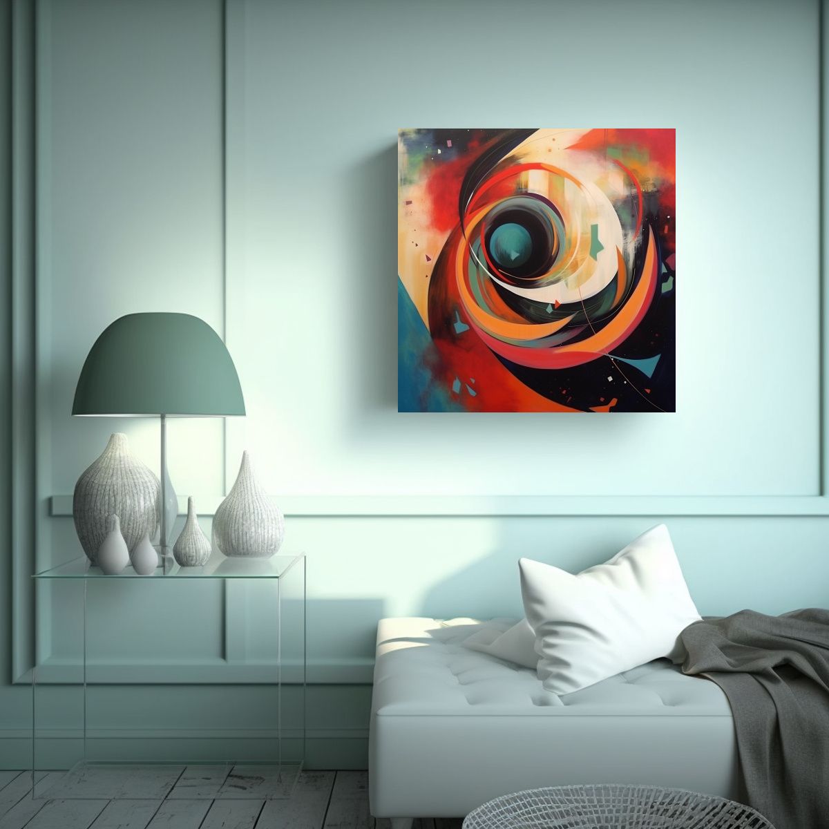 GENERICO - Pintura Abstracta Arte Concepto Bonito Inspirada 80x80 Cm