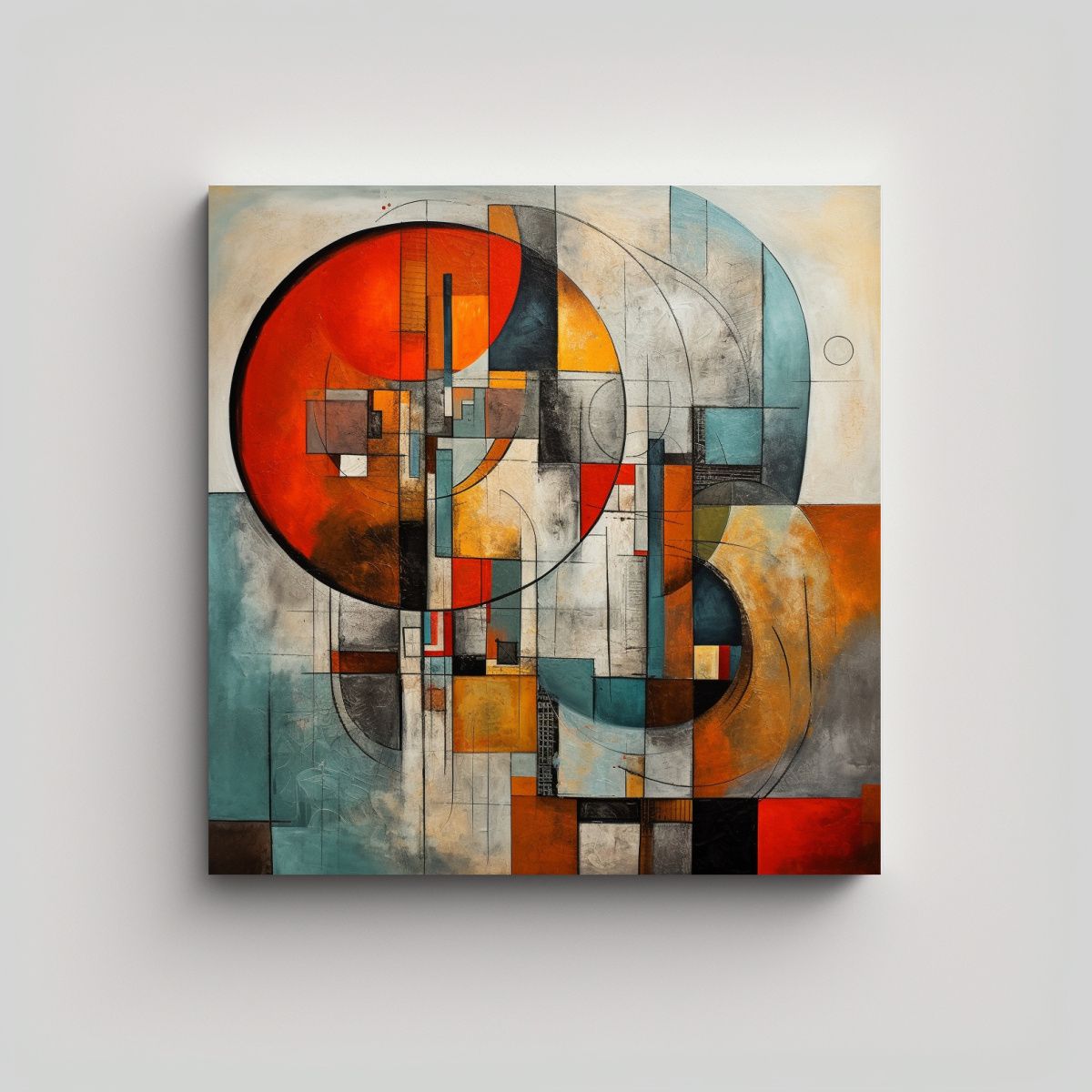 GENERICO - Pintura Abstracta Arte De Pared Moderno Adorno 90x90 Cm