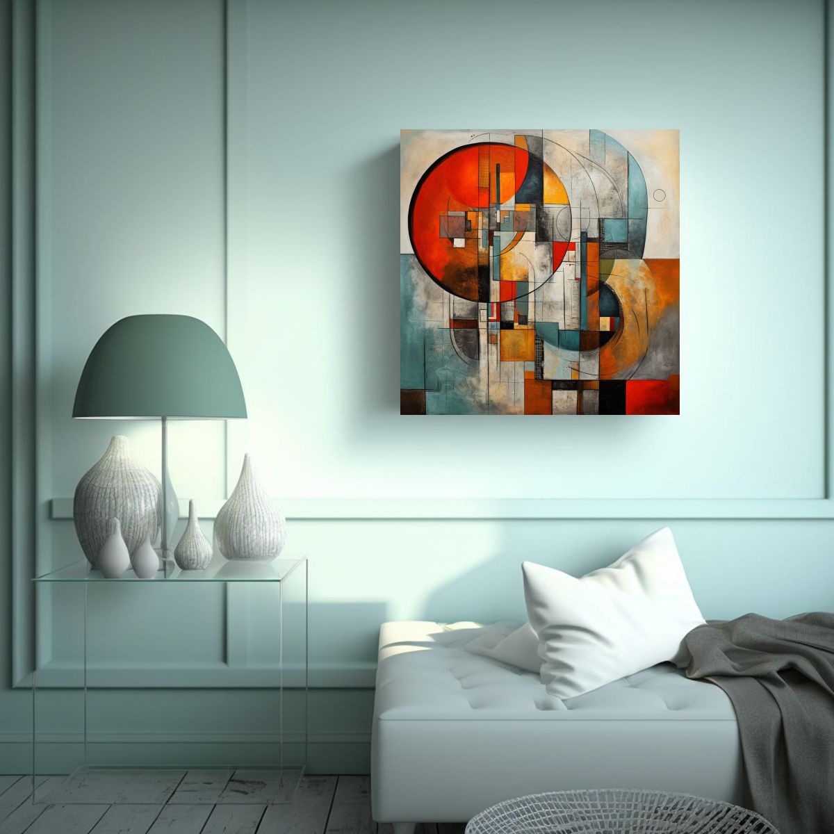 GENERICO - Pintura Abstracta Arte De Pared Moderno Adorno 90x90 Cm