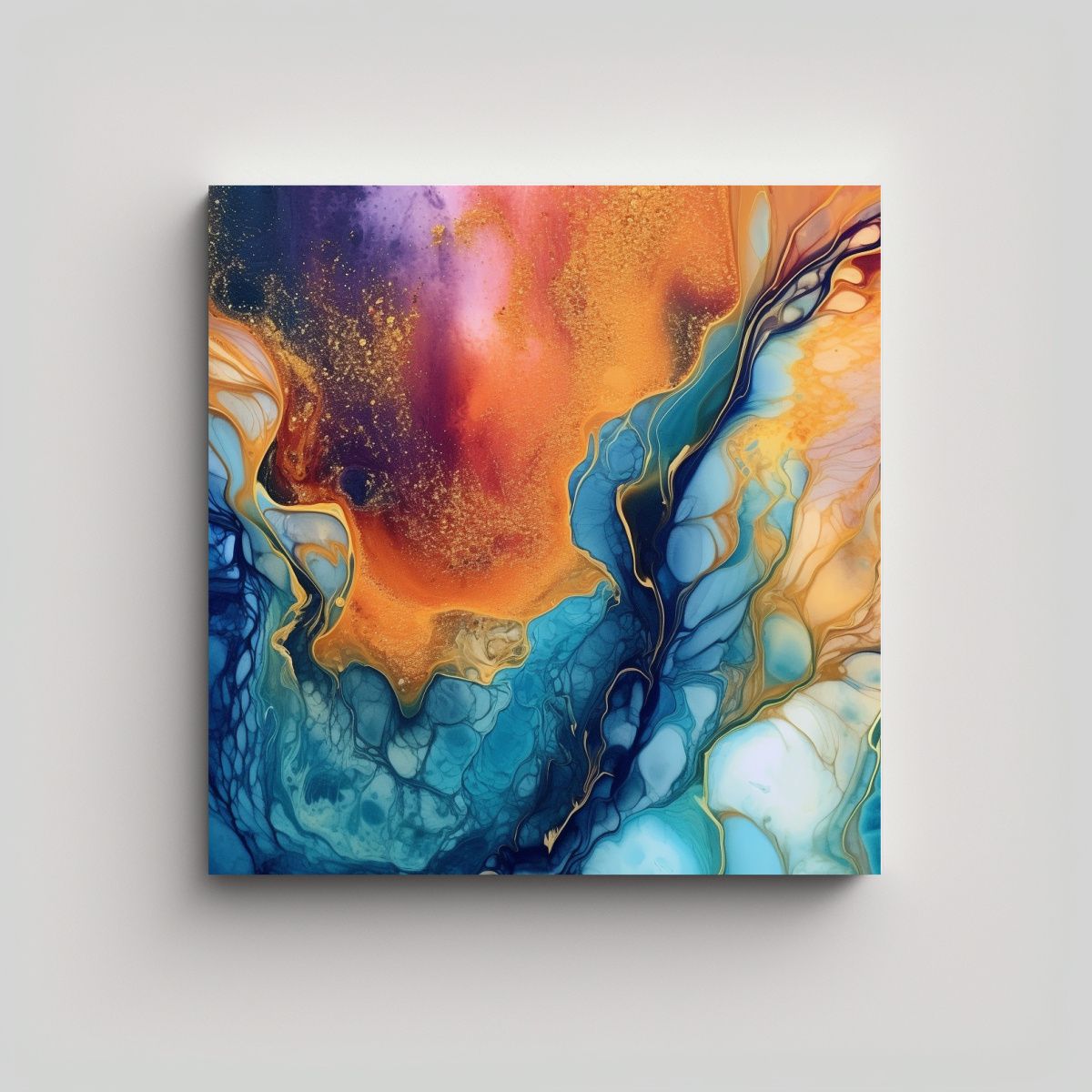 GENERICO - Cuadros Decorativos De Composición Cálida En 90x90 Cm