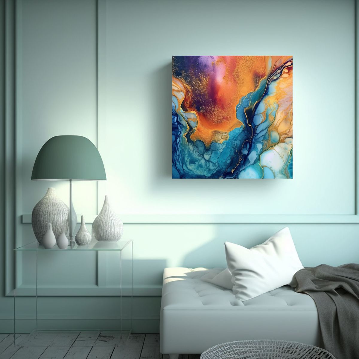 GENERICO - Cuadros Decorativos De Composición Cálida En 90x90 Cm