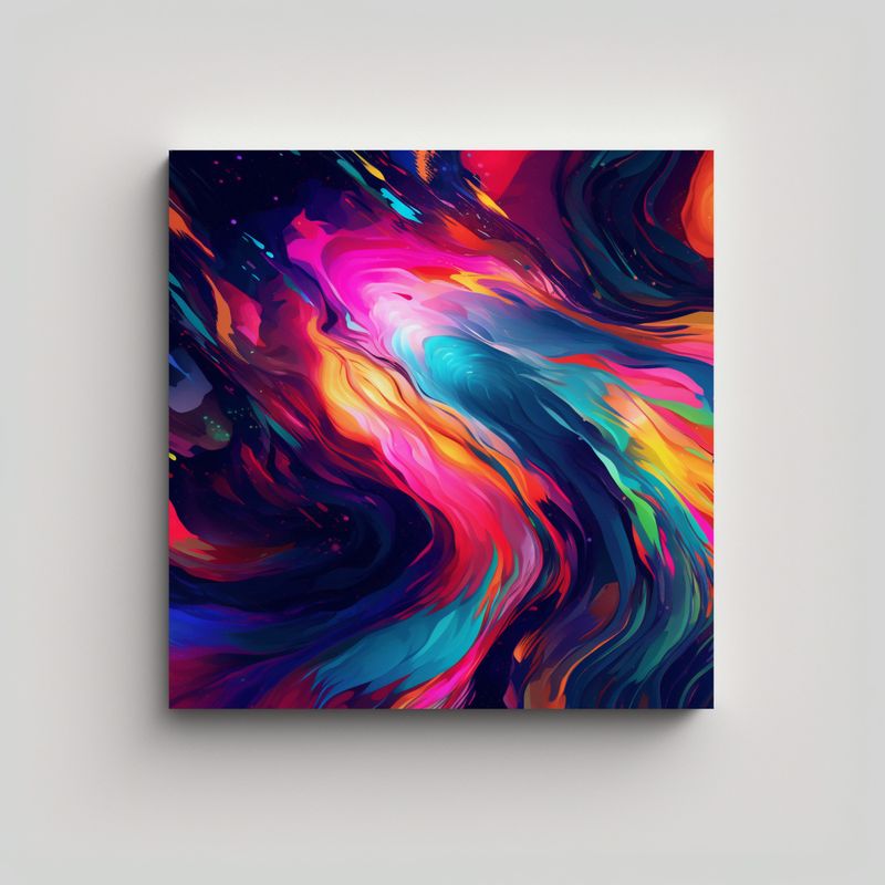 GENERICO - Pinturas Modernas Abstractas En Neon Coloridas 4k 80x80 Cm