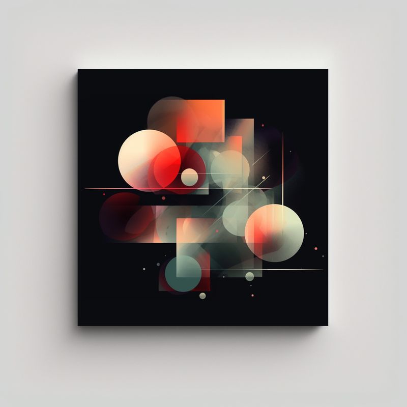 GENERICO - Cuadro Geométrico Abstracto En Bastidor, Arte 70x70 Cm