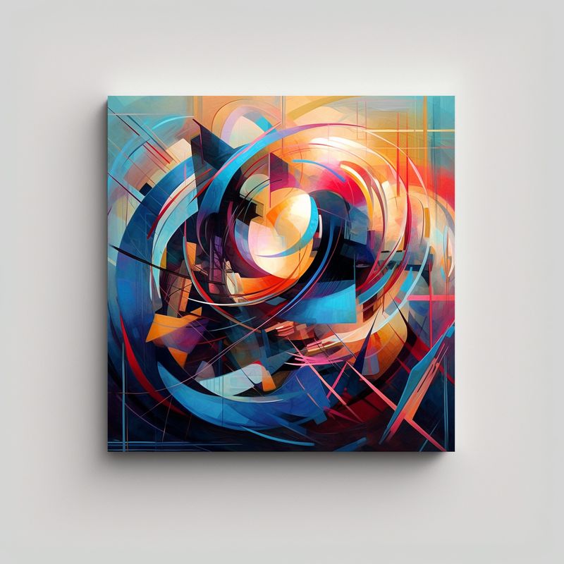 GENERICO - Cuadro Decorativo De Arte Abstracto De Alta 90x90 Cm