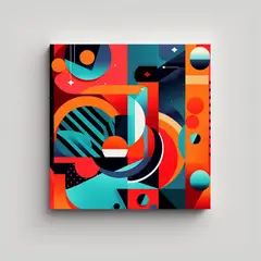 GENERICO - Cuadro Digital Abstracto Y Vibrante Con 60x60 Cm