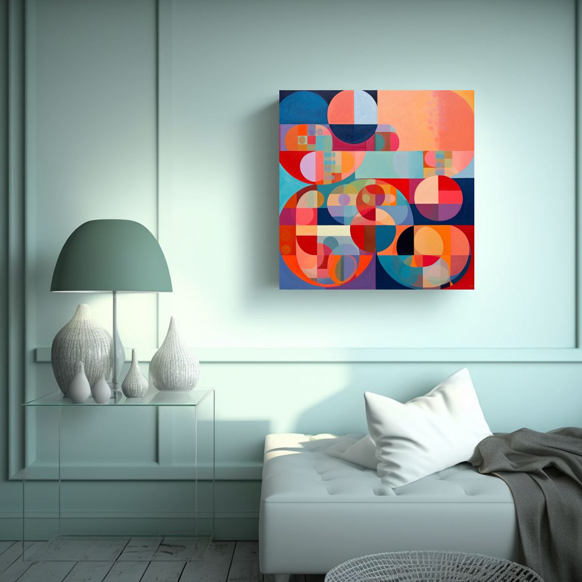 GENERICO - Cuadro Decorativo Para Cocina Con Círculos 70x70 Cm