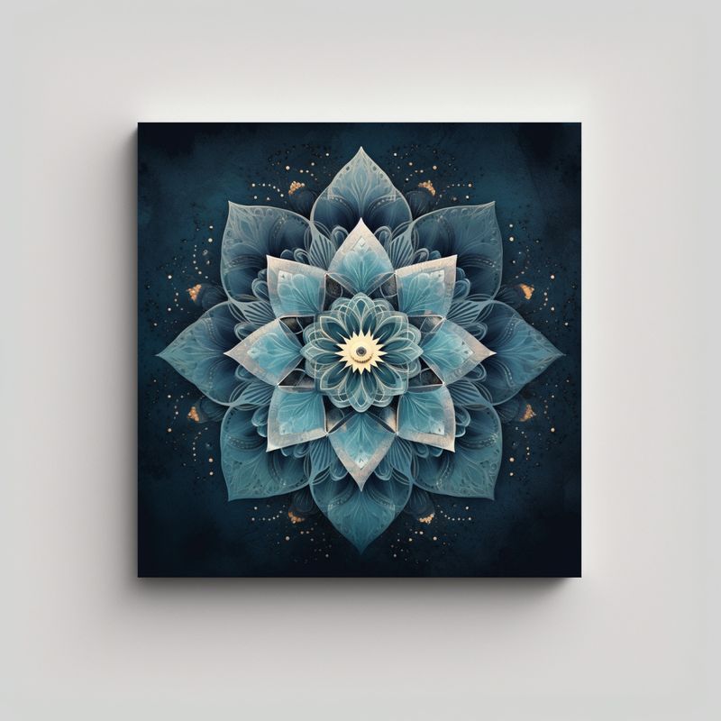 GENERICO - Mandala Voladora En Lienzo Conceptual Para Salón 50x50 Cm