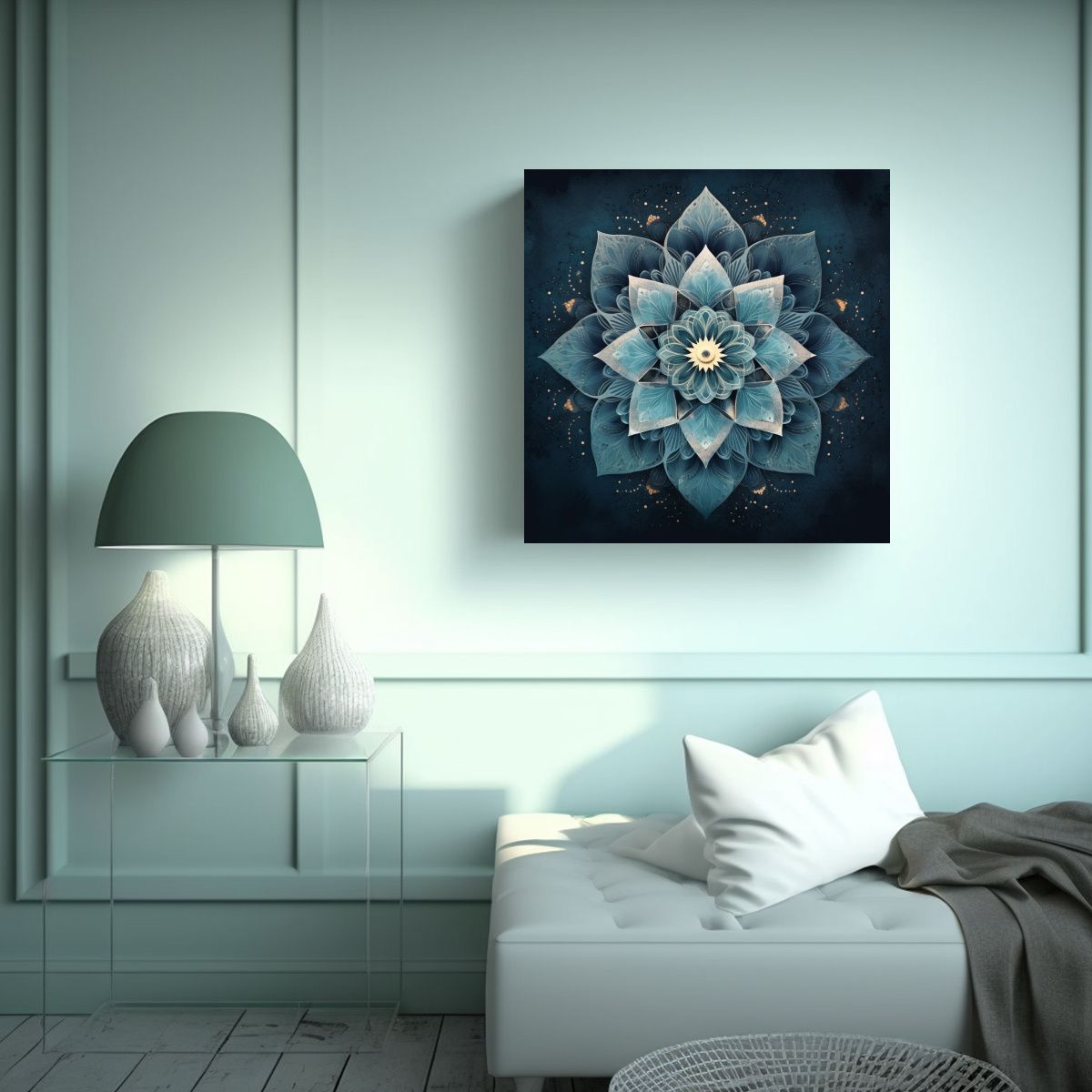 GENERICO - Mandala Voladora En Lienzo Conceptual Para Salón 60x60 Cm