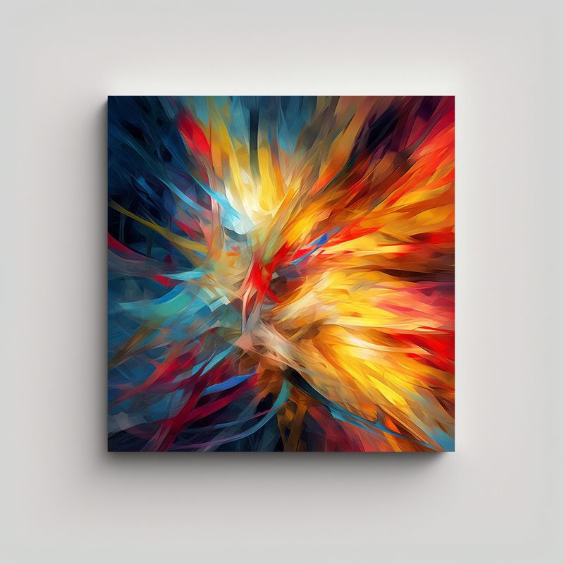 GENERICO - Pintura Abstracta Moderna Tela Fantasía 70x70 Cm