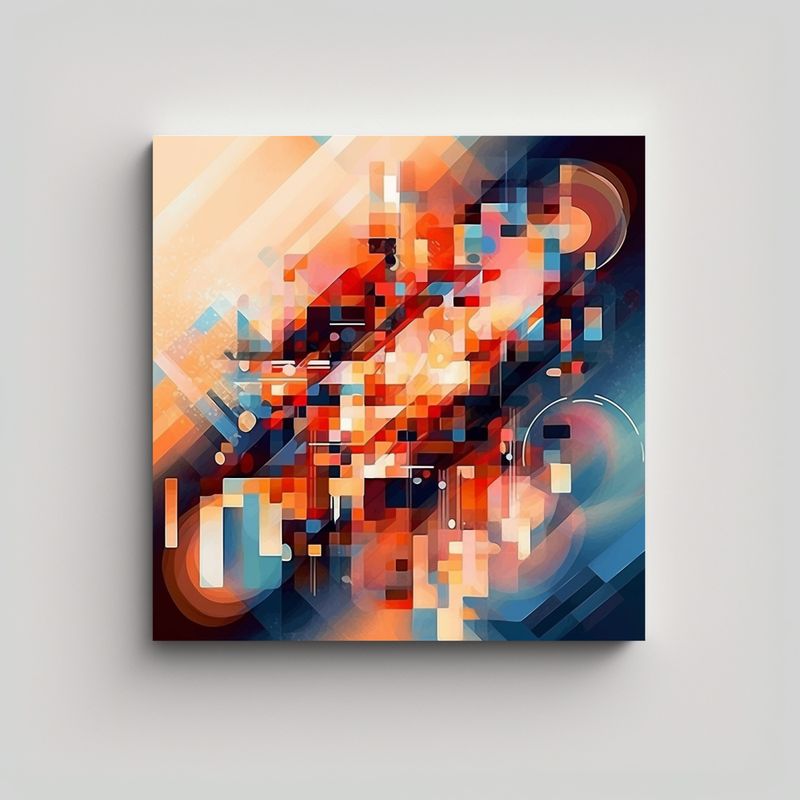 GENERICO - Lienzo Acuarela Simplicidad Elementos De Arte 70x70 Cm