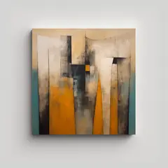 GENERICO - Cuadro De Lienzo Dibujo Ciudad Abstracta Colores 50x50 Cm