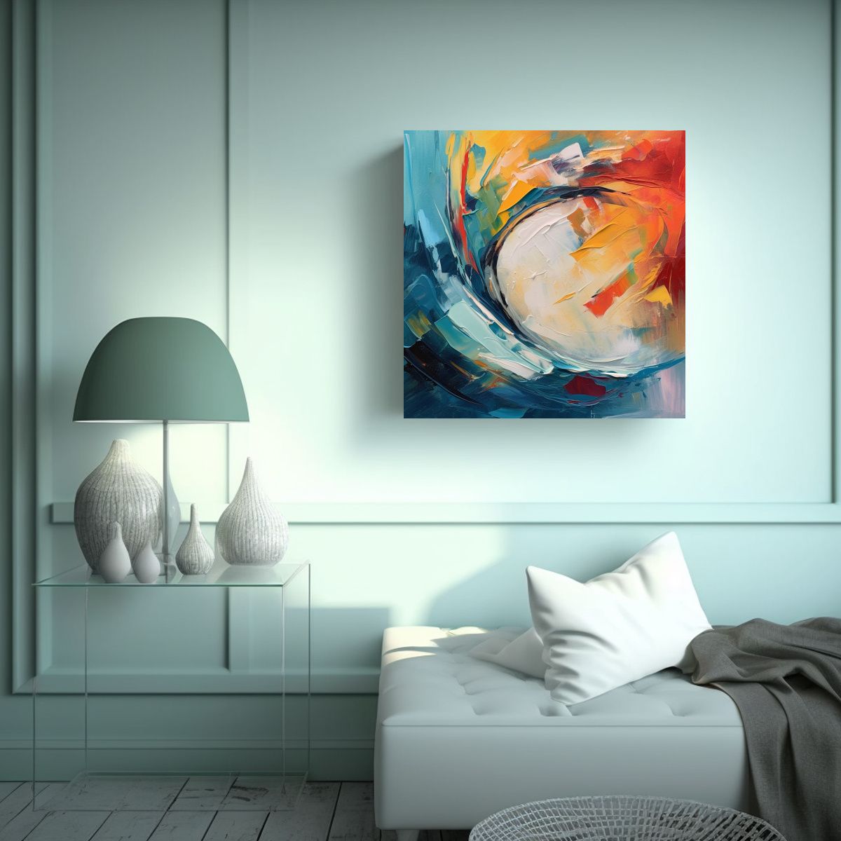 GENERICO - Cuadro Decorativo Abstracto De Esperanza En Tela 80x80 Cm