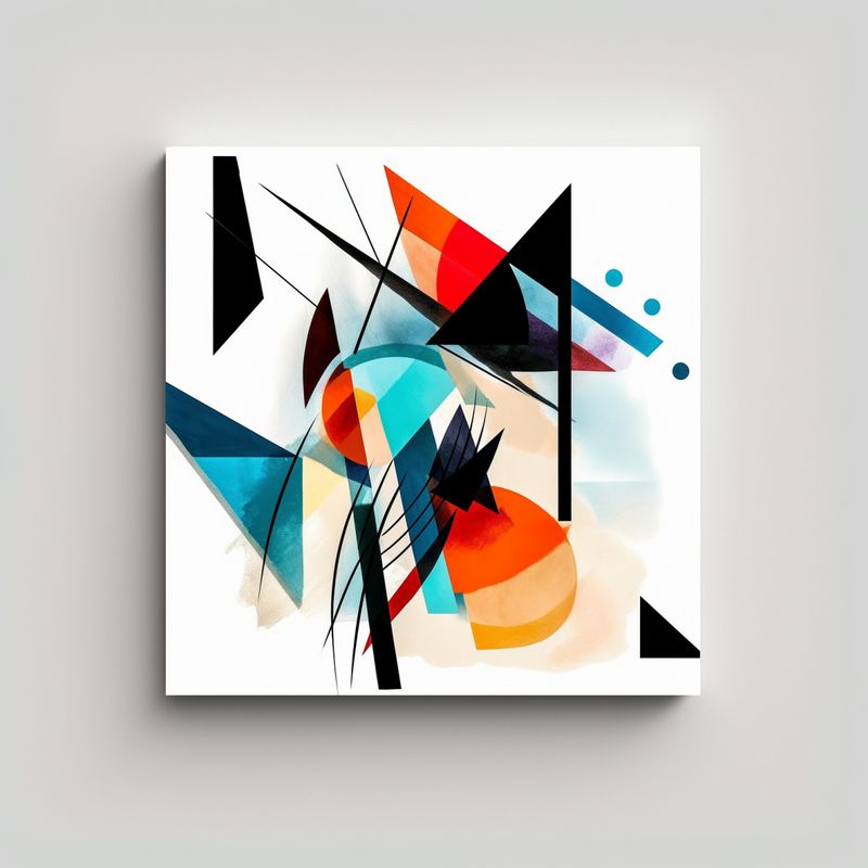 GENERICO - Cuadro Composición Multicolor 8k 2D Abstracto 90x90 Cm