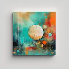 GENERICO - Pintura Abstracta Boho Arte Finas Líneas Intenso 60x60 Cm