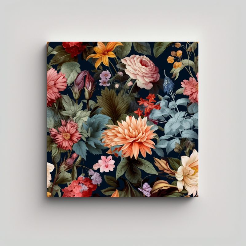 GENERICO - Cuadros De Flores Botánicas De Alta Resolución: 80x80 Cm