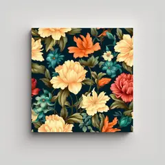 GENERICO - Ilustración Vintage De Flores Y Abstracción En 40x40 Cm