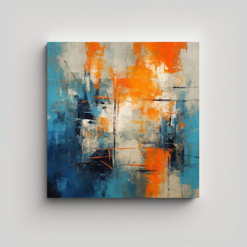 GENERICO - Cuadro Abstracto Expresión Brillante En Tonos 80x80 Cm