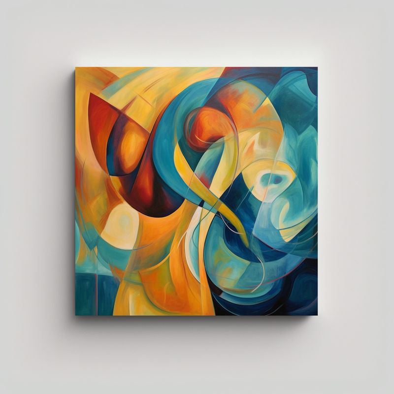 GENERICO - Pintura Abstracta Constructivista De Equilibrio 60x60 Cm