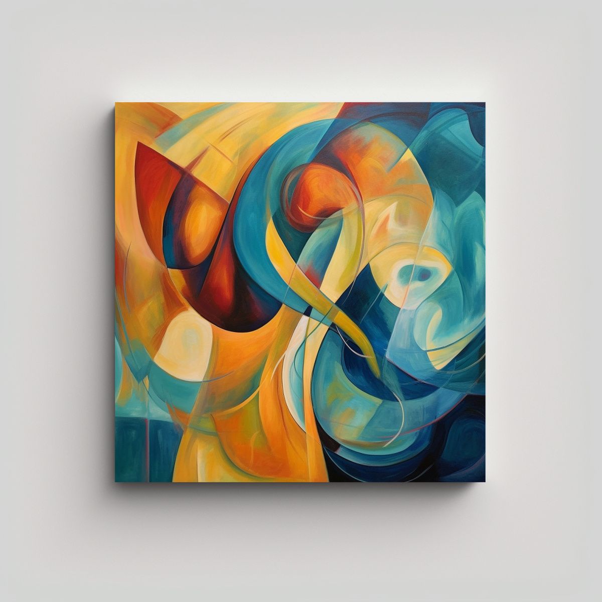 GENERICO - Pintura Abstracta Constructivista De Equilibrio 50x50 Cm