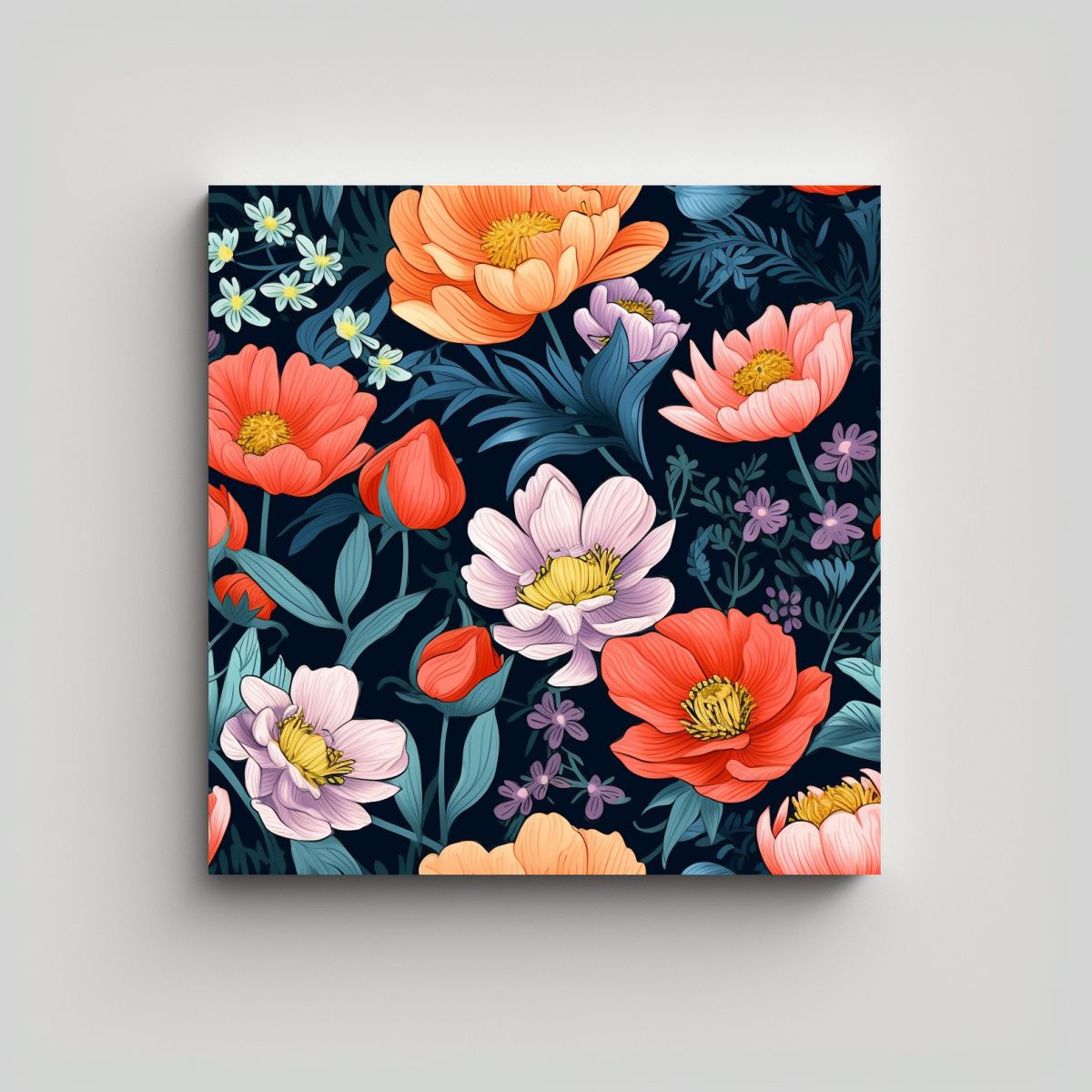GENERICO - Inspiración Moderna: Cuadro Decorativo De Flores 50x50 Cm